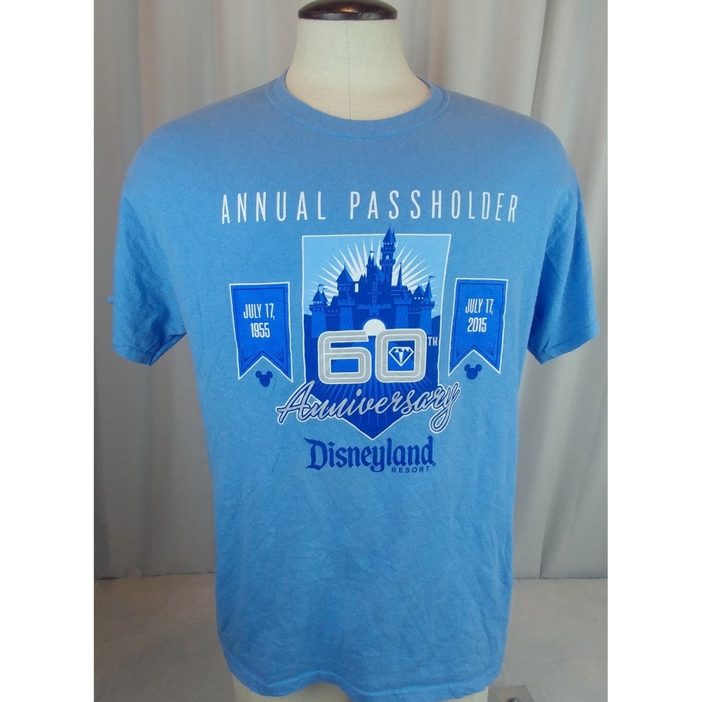 Disney Disneyland Resort Diamond Anniversary Annual‎ Pass-holders Tee Large EUC!